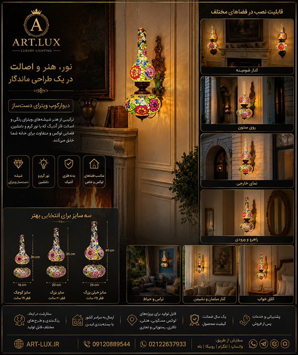 دیوارکوب سنتی رنگی دیوارکوب سنتی رنگی