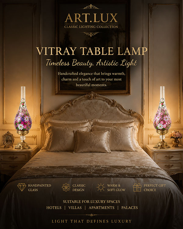 Luxury handcrafted stained glass table lamp with floral Vitray design for elegant interiors Luxury handcrafted stained glass table lamp with floral Vitray design for elegant interiors