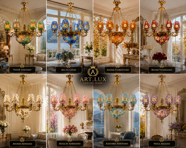 Premium Stained Glass Vitray Chandelier for Luxury Hotels, Villas and Architectural Projects Premium Stained Glass Vitray Chandelier for Luxury Hotels, Villas and Architectural Projects