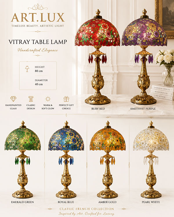 Luxury Tiffany Table Lamp with Handcrafted Stained Glass for Elegant Interiors Luxury Tiffany Table Lamp with Handcrafted Stained Glass for Elegant Interiors