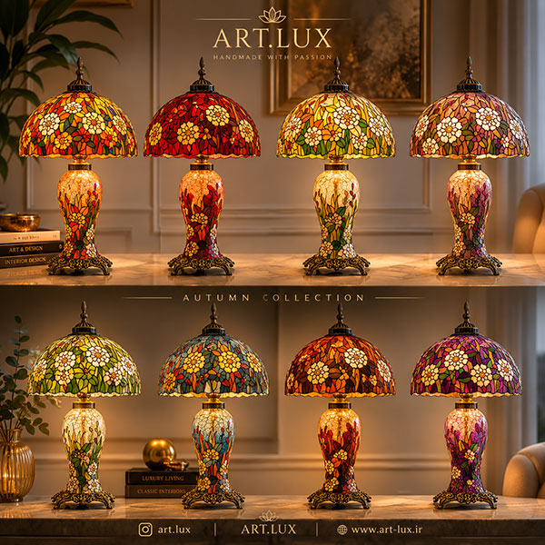 Luxury Tiffany Table Lamp with Handcrafted Stained Glass for Elegant Interiors