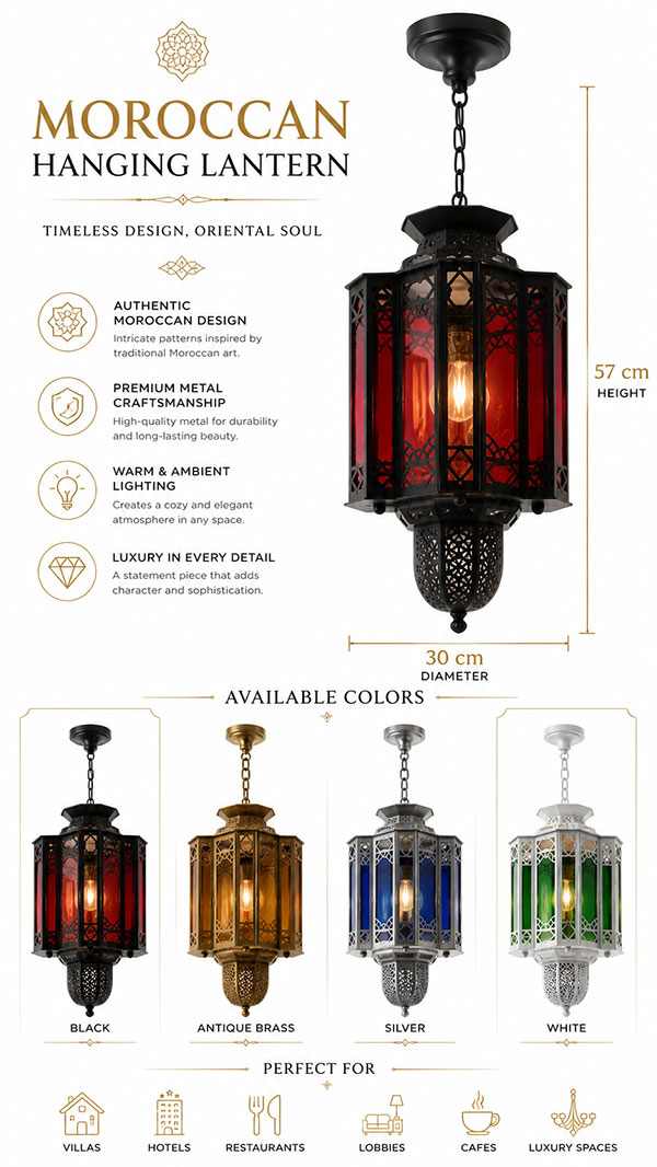 Premium Moroccan Pendant Lantern for Luxury Interior Design Projects Premium Moroccan Pendant Lantern for Luxury Interior Design Projects