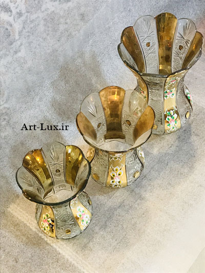 قطعات شمعدان طرح چک طلایی