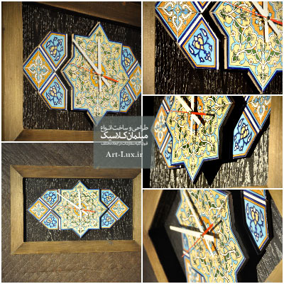 ساعت دیواری چوبی مستطیلی