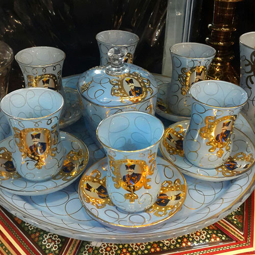 سرویس چایخوری شاه عباسی فیروزه ای