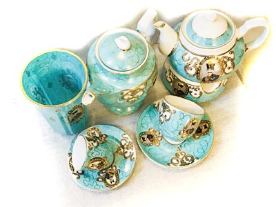 سرویس چای خوری فیروزه ای