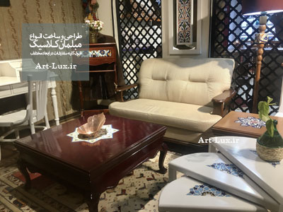 میز جلو مبلی قهوه ای