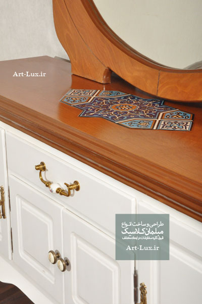 بوفه چوبی آینه دار