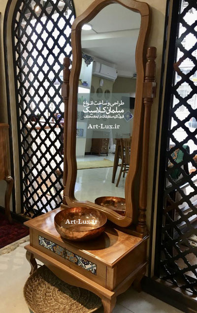 آینه و کنسول چوبی دست ساز