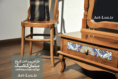 آینه بوفه چوبی سفید