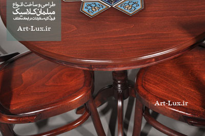 میز ناهار خوری گرد چوبی