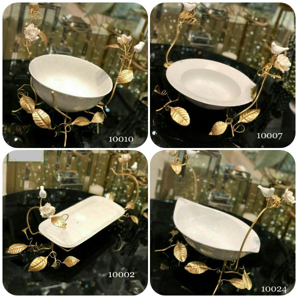 خرید ظروف پذیرایی چینی گلدار 