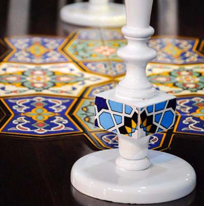 شمعدان چوبی خراطی