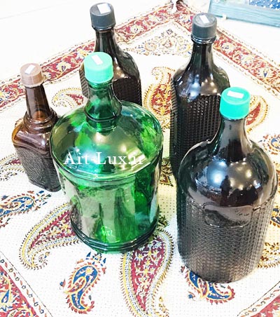 بطری قهوه ای شیشه ای 3 لیتری