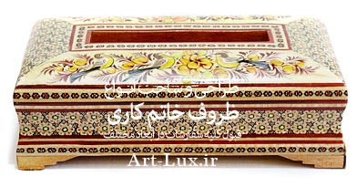 جای دستمال کاغذی خاتم کاری
