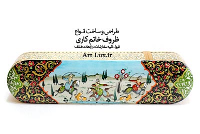 خرید جاقلمی چوبی خاتم کاری