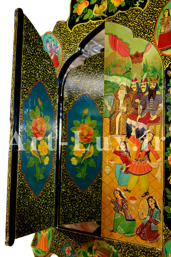 خرید آینه نقاشی لاکی