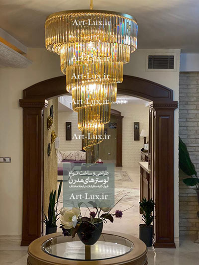لوستر کریستالی بزرگ برای پذیرایی