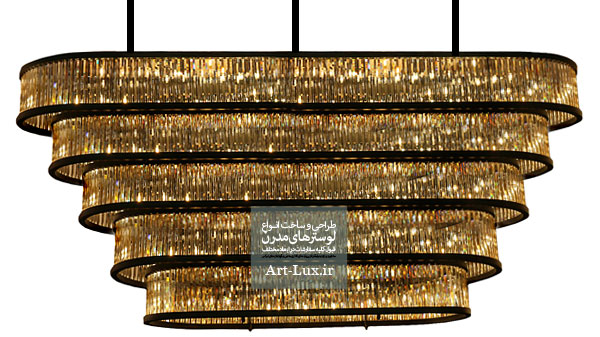 لوستر کریستالی مدرن 5 طبقه