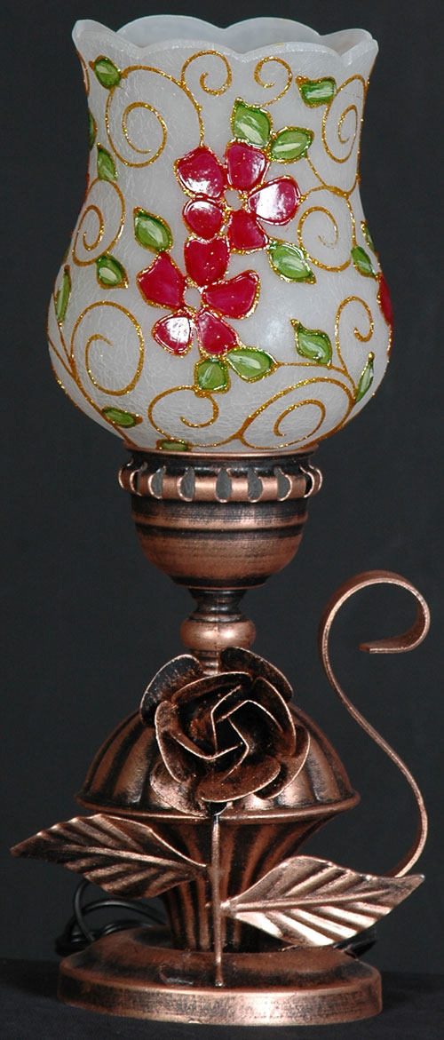 چراغ رومیزی گل رز