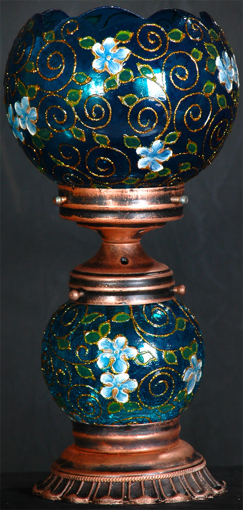 چراغ رومیزی ترمه آبی