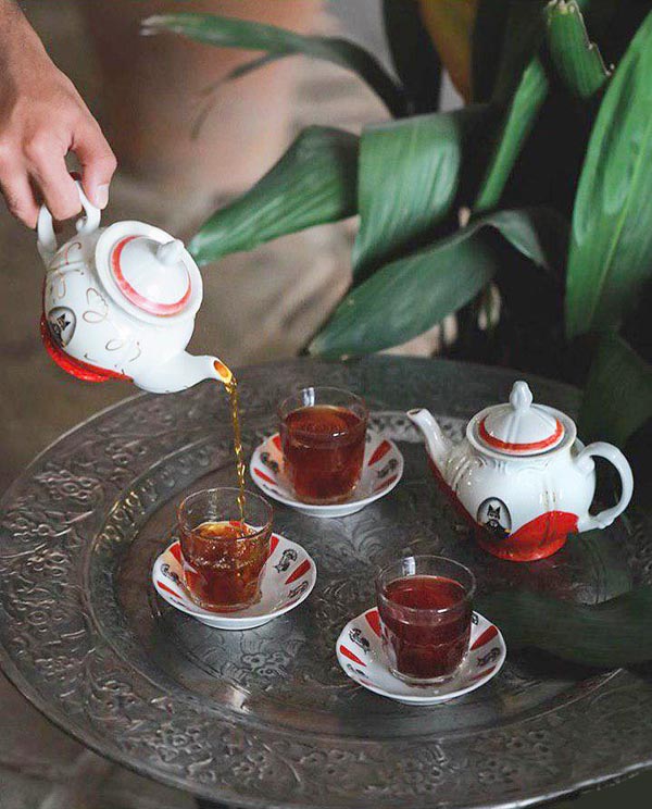 خرید قوري گل قرمزي شاه عباسی