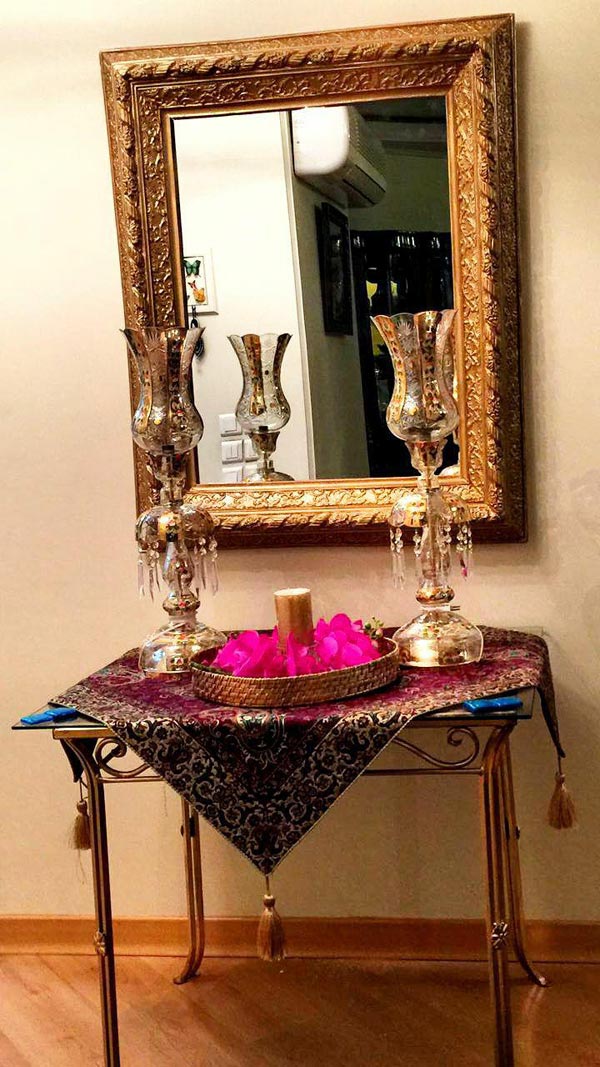 شمعدان طرح چک طلایی بزرگ