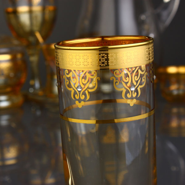 خرید لیوان بلور لب طلایی