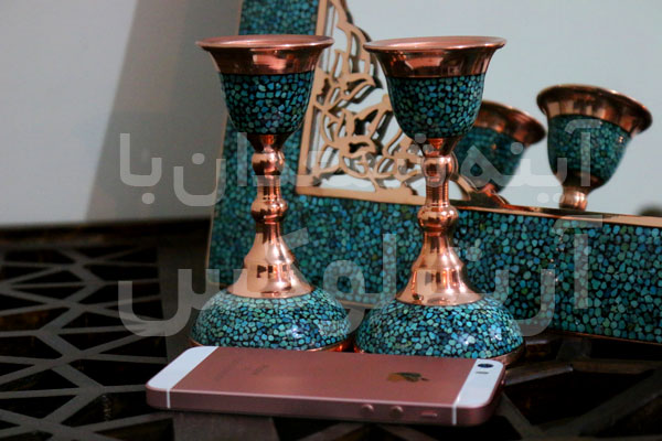 خرید آینه مسی فیروزه کوب در تهران