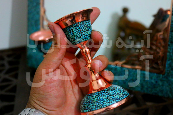 خرید آینه شمعدان فیروزه کوبی در تهران