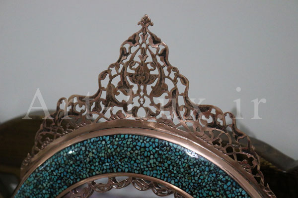 آینه فیروزه کوب تاج دار