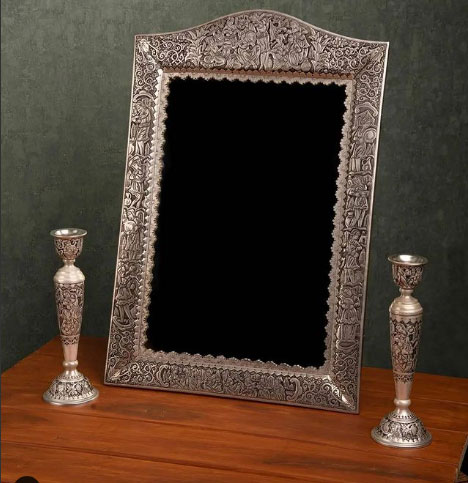 آینه شمعدان نقره عروس